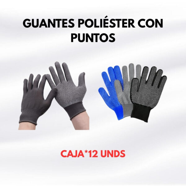 Guantes Poliester Con Puntos #8