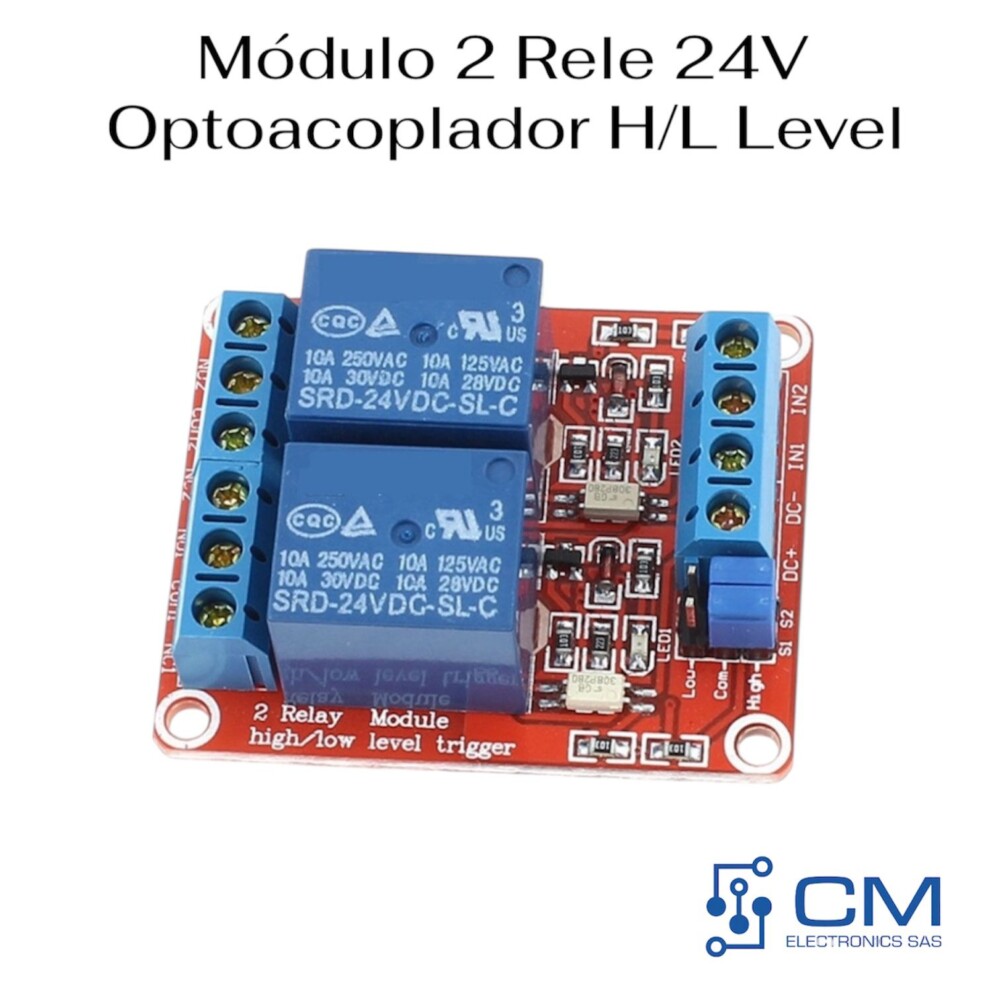Módulo 2 Rele 24V Optoacoplador H/L Level