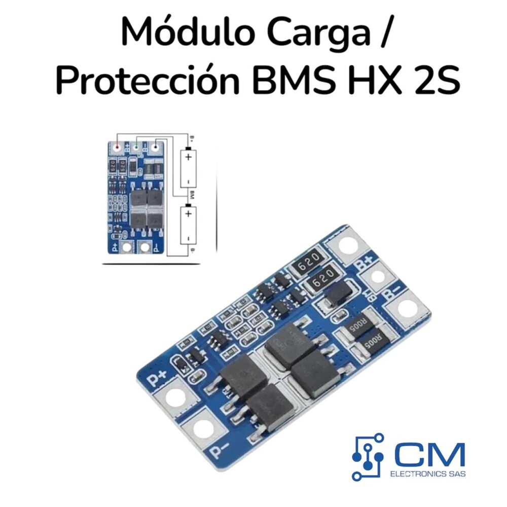 Mòdulo Carga/Proteccion BMS HX-2S 2 Celdas