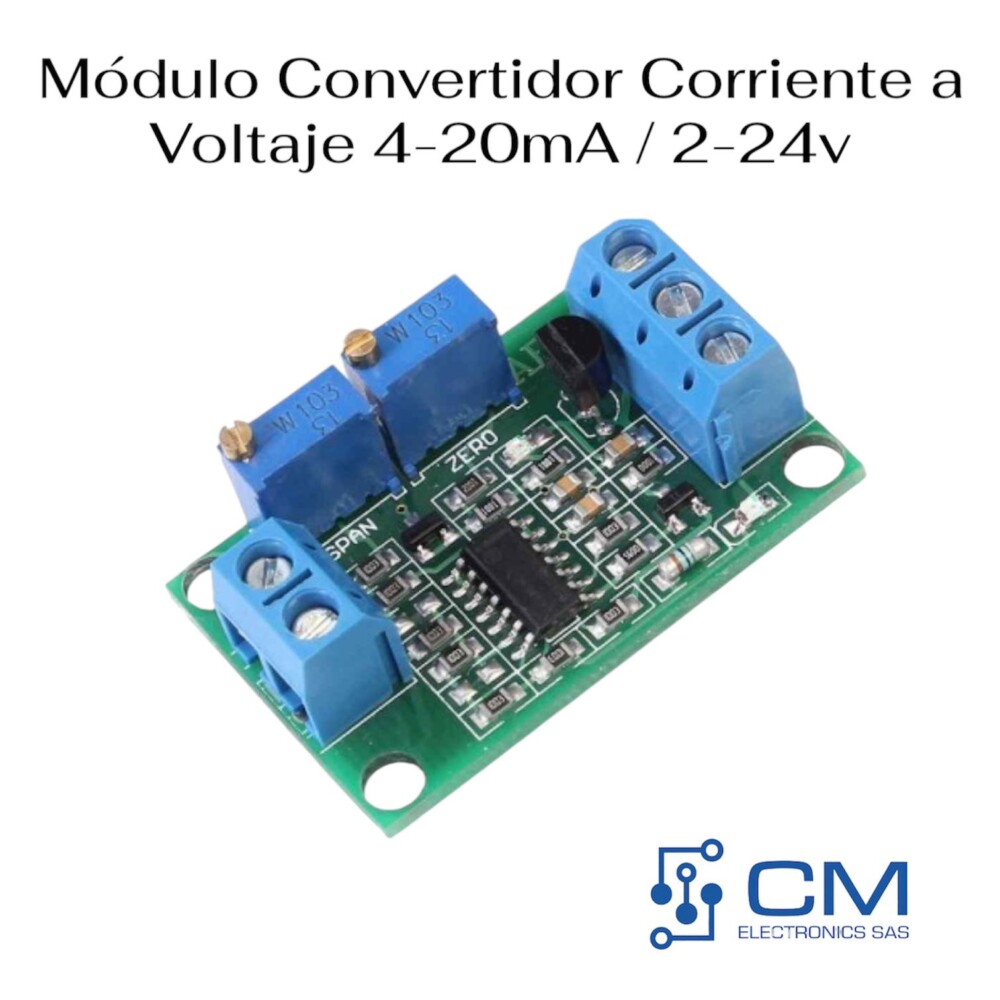 Mòdulo Convertidor Corriente a Voltaje 4-20mA / 2-24V