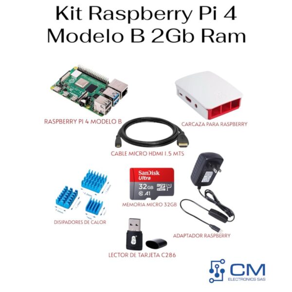 Kit Raspberry PI 4 Modelo B 2Gb RAM