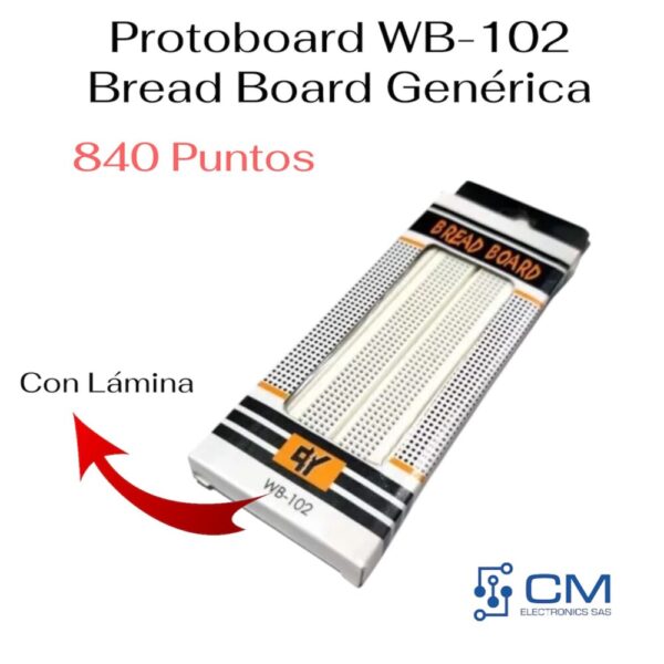 Protoboard WB-102 Bread Board Genèrica 840 Puntos