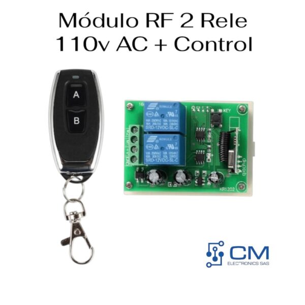 Mòdulo RF 2 Rele 110v AC + Control