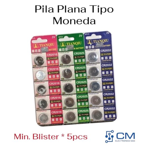 Pila Plana Tipo Moneda
