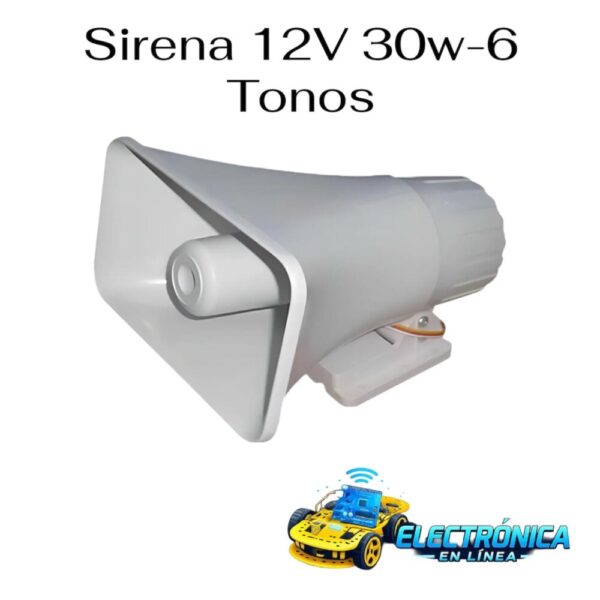Sirena 12V 30W-6 Tonos